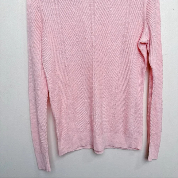 Banana Republic Womens Medium Light Weight  Crew Neck Cable Knit Chervon Sweater - Picture 14 of 15